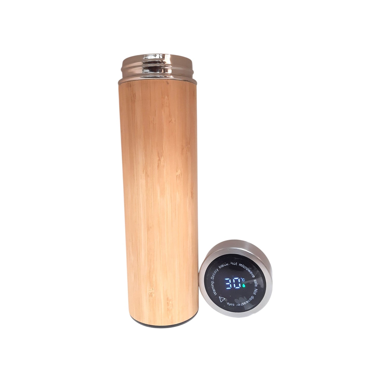 Bamboo Bottle 500ml With Temperature Display